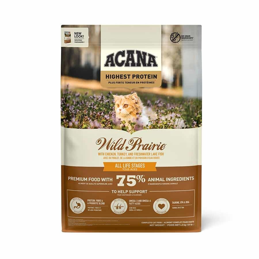 Acana Wild Prairie Tavuklu Ve Balıklı Tahılsız Tüm Irk Ve Yaşam Evreleri İçin Kedi Maması 4.5 KG | SRC: Barcode: 064992714581